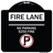 Signmission Fire Lane No Parking $250 Fine W/ No Parking Heavy-Gauge Aluminum Sign, 18" x 18", BW-1818-24014 A-DES-BW-1818-24014 - alternate 1